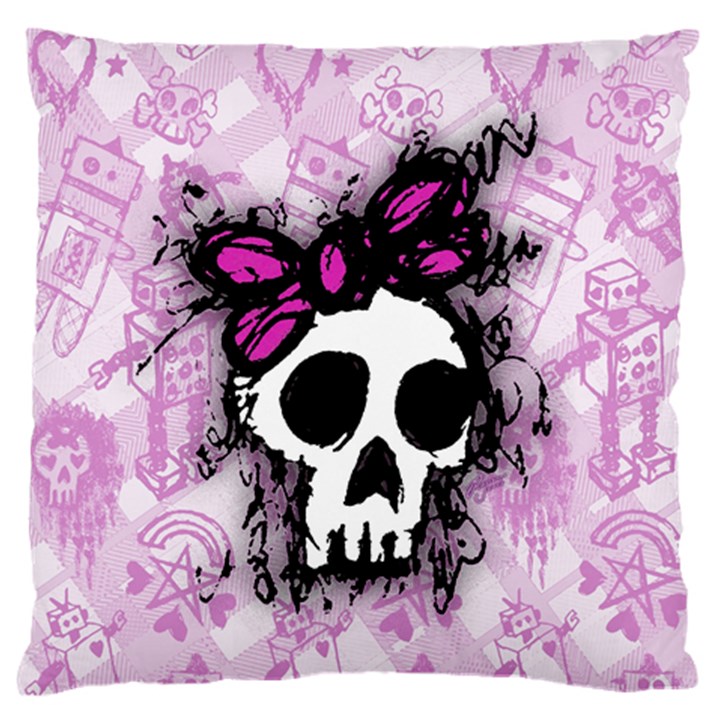 Sketched Skull Princess Standard Flano Cushion Case (Two Sides)