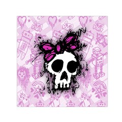 Sketched Skull Princess Small Satin Scarf (square)