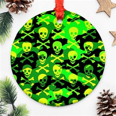 Skull Camouflage Round Ornament