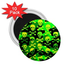 Skull Camouflage 2 25  Button Magnet (10 Pack)