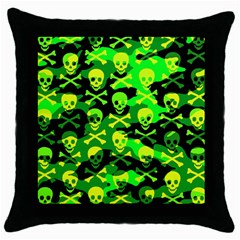 Skull Camouflage Black Throw Pillow Case