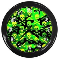 Skull Camouflage Wall Clock (black) by ArtistRoseanneJones