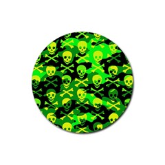 Skull Camouflage Drink Coaster (round) by ArtistRoseanneJones