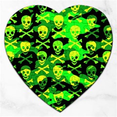 Skull Camouflage Jigsaw Puzzle (heart) by ArtistRoseanneJones