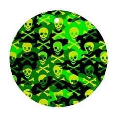 Skull Camouflage Round Ornament (two Sides)