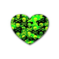 Skull Camouflage Drink Coasters 4 Pack (heart)  by ArtistRoseanneJones