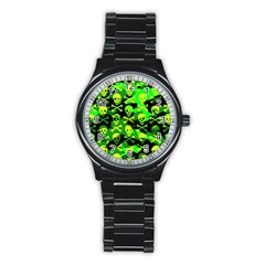 Skull Camouflage Sport Metal Watch (black)