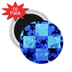 Blue Star Checkers 2 25  Button Magnet (10 Pack)