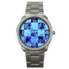 Blue Star Checkers Sport Metal Watch