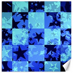 Blue Star Checkers Canvas 12  X 12  (unframed)