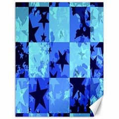 Blue Star Checkers Canvas 12  X 16  (unframed)