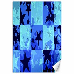 Blue Star Checkers Canvas 12  X 18  (unframed)