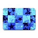 Blue Star Checkers Small Door Mat 24 x16  Door Mat