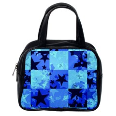 Blue Star Checkers Classic Handbag (one Side) by ArtistRoseanneJones