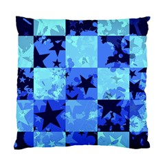 Blue Star Checkers Cushion Case (two Sided)  by ArtistRoseanneJones