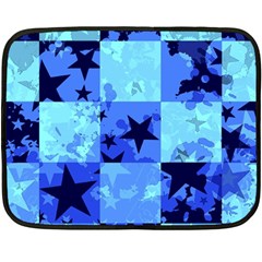 Blue Star Checkers Mini Fleece Blanket (two Sided)