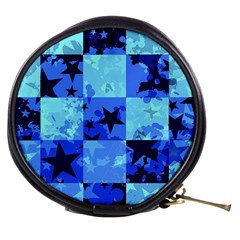 Blue Star Checkers Mini Makeup Case by ArtistRoseanneJones