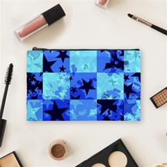 Blue Star Checkers Cosmetic Bag (medium)