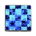 Blue Star Checkers Memory Card Reader with Storage (Square) Front