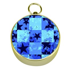 Blue Star Checkers Gold Compass