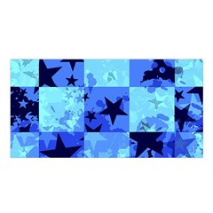 Blue Star Checkers Satin Shawl