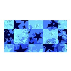 Blue Star Checkers Satin Wrap