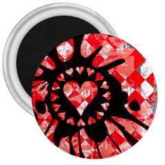 Love Heart Splatter 3  Button Magnet by ArtistRoseanneJones