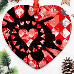 Love Heart Splatter Heart Ornament