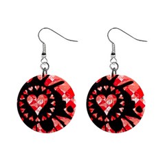 Love Heart Splatter Mini Button Earrings