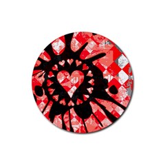 Love Heart Splatter Drink Coaster (round) by ArtistRoseanneJones