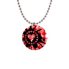 Love Heart Splatter Button Necklace