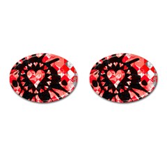 Love Heart Splatter Cufflinks (oval)