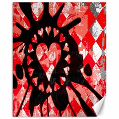 Love Heart Splatter Canvas 16  X 20  (unframed)