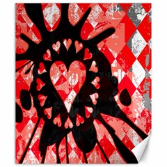 Love Heart Splatter Canvas 20  X 24  (unframed) by ArtistRoseanneJones