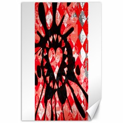 Love Heart Splatter Canvas 24  X 36  (unframed)