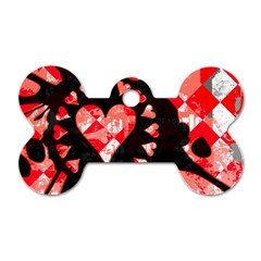 Love Heart Splatter Dog Tag Bone (two Sided)