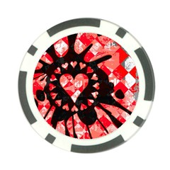 Love Heart Splatter Poker Chip