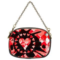 Love Heart Splatter Chain Purse (two Sided)  by ArtistRoseanneJones