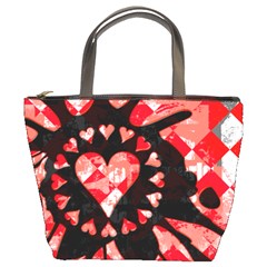 Love Heart Splatter Bucket Handbag by ArtistRoseanneJones