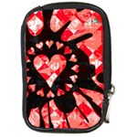 Love Heart Splatter Compact Camera Leather Case Front