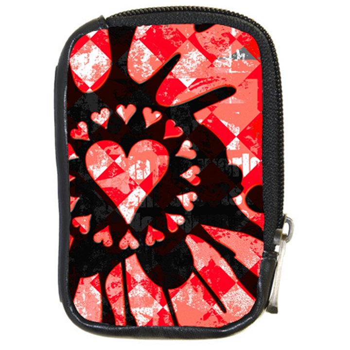 Love Heart Splatter Compact Camera Leather Case