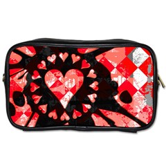 Love Heart Splatter Travel Toiletry Bag (one Side)