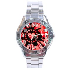 Love Heart Splatter Stainless Steel Watch