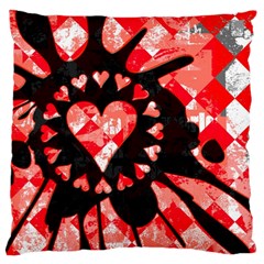 Love Heart Splatter Large Cushion Case (two Sided) 