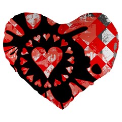 Love Heart Splatter Large 19  Premium Heart Shape Cushion