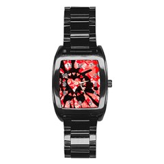 Love Heart Splatter Stainless Steel Barrel Watch