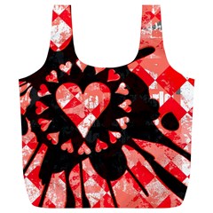 Love Heart Splatter Reusable Bag (xl) by ArtistRoseanneJones