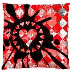 Love Heart Splatter Standard Flano Cushion Case (two Sides)