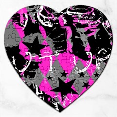 Pink Scene Kid Jigsaw Puzzle (heart) by ArtistRoseanneJones