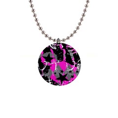 Pink Scene kid Button Necklace